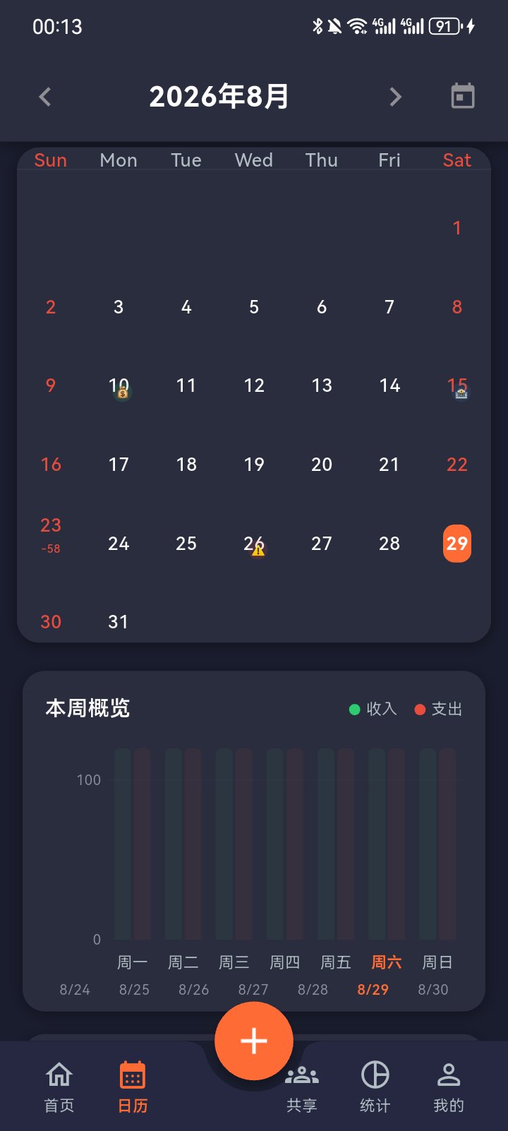 点滴账本日历视图